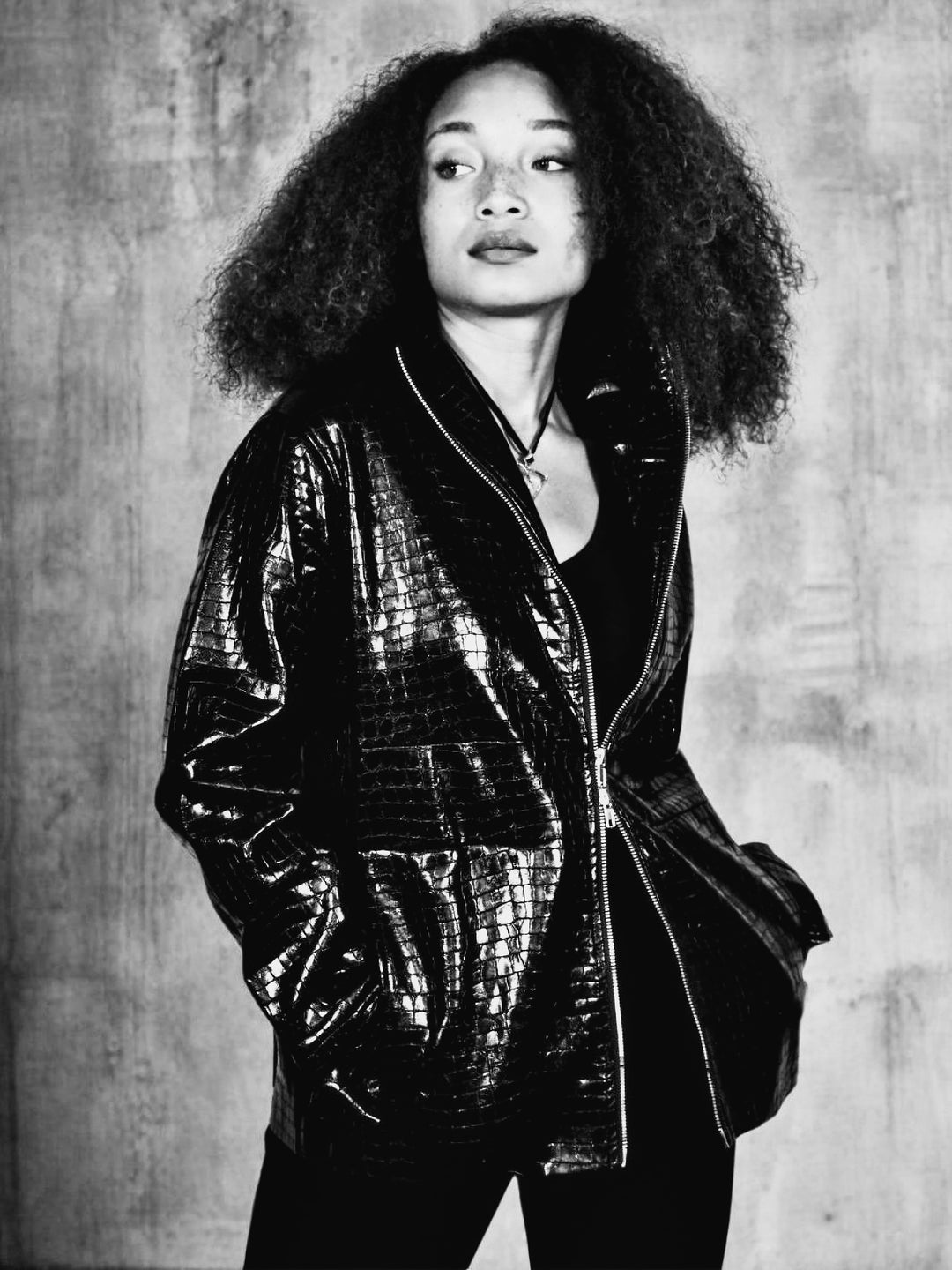 The Laight Vegan Leather Embossed Jacket