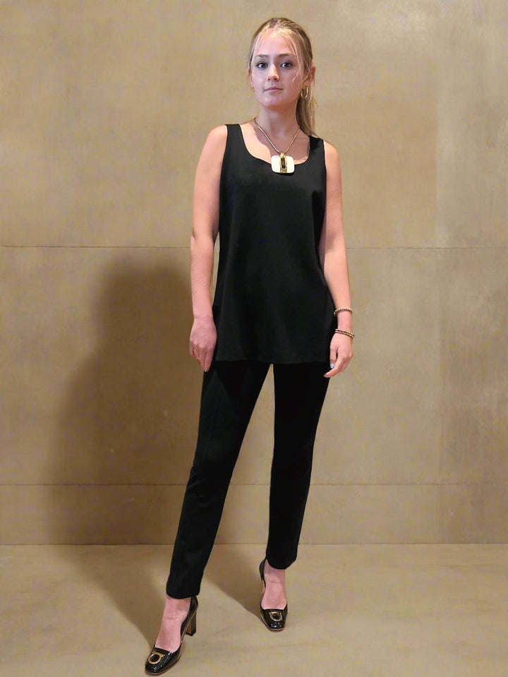 Lux Ponte Square Neck Long Tank - The Sheridan - DuetteNYC