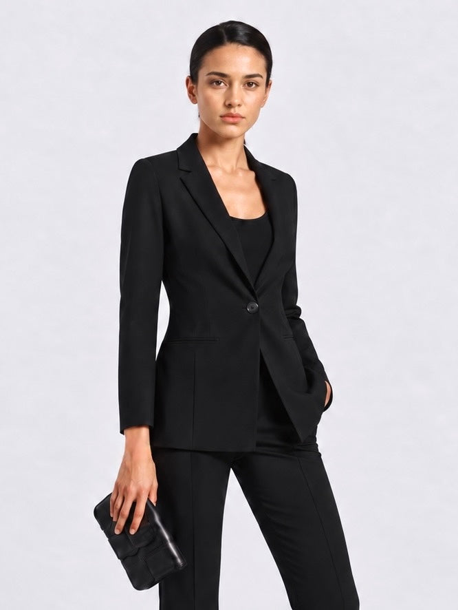 Luxury Ponte Knit Long Blazer - The Park