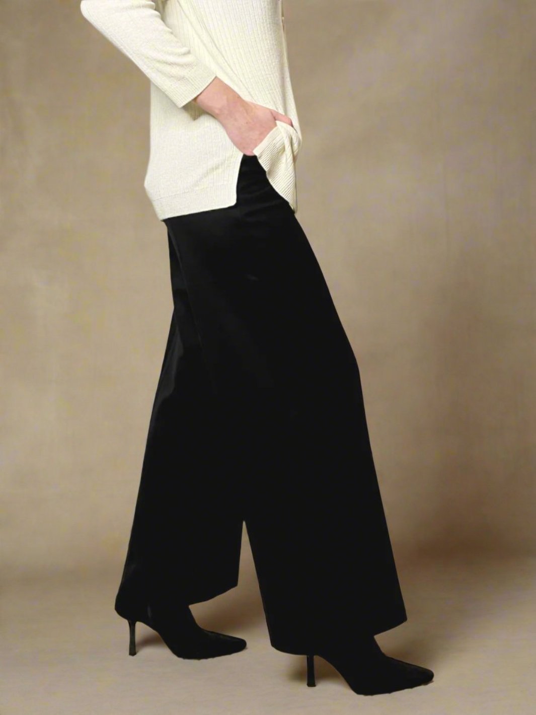 Wide Leg Ponte Pull-on Pants - The Carmine