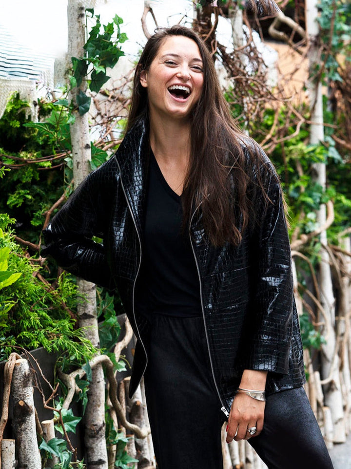 The Laight Vegan Leather Embossed Jacket