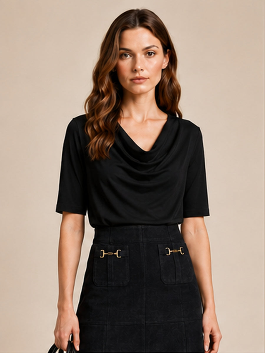 The Wall Drape Neck Top