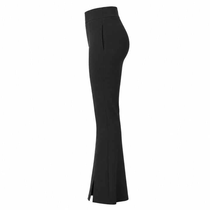 Christopher black jersey pant, side ghost view showing concealed side pocket