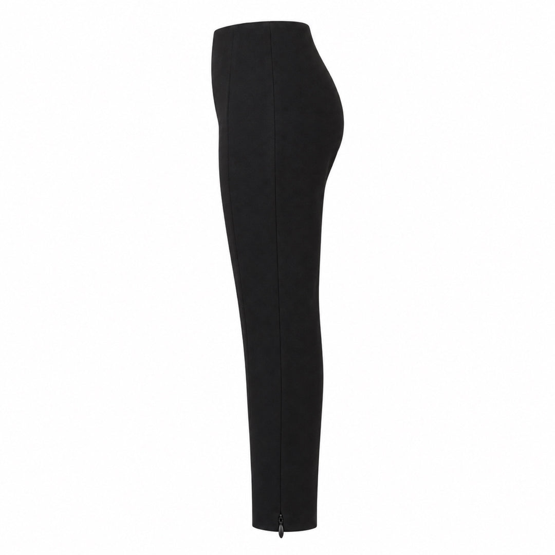 The Hudson black ponte ankle pants — side ghost view