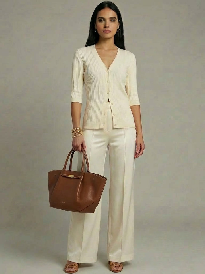 The Carmine Wide-Leg Ponte Pants