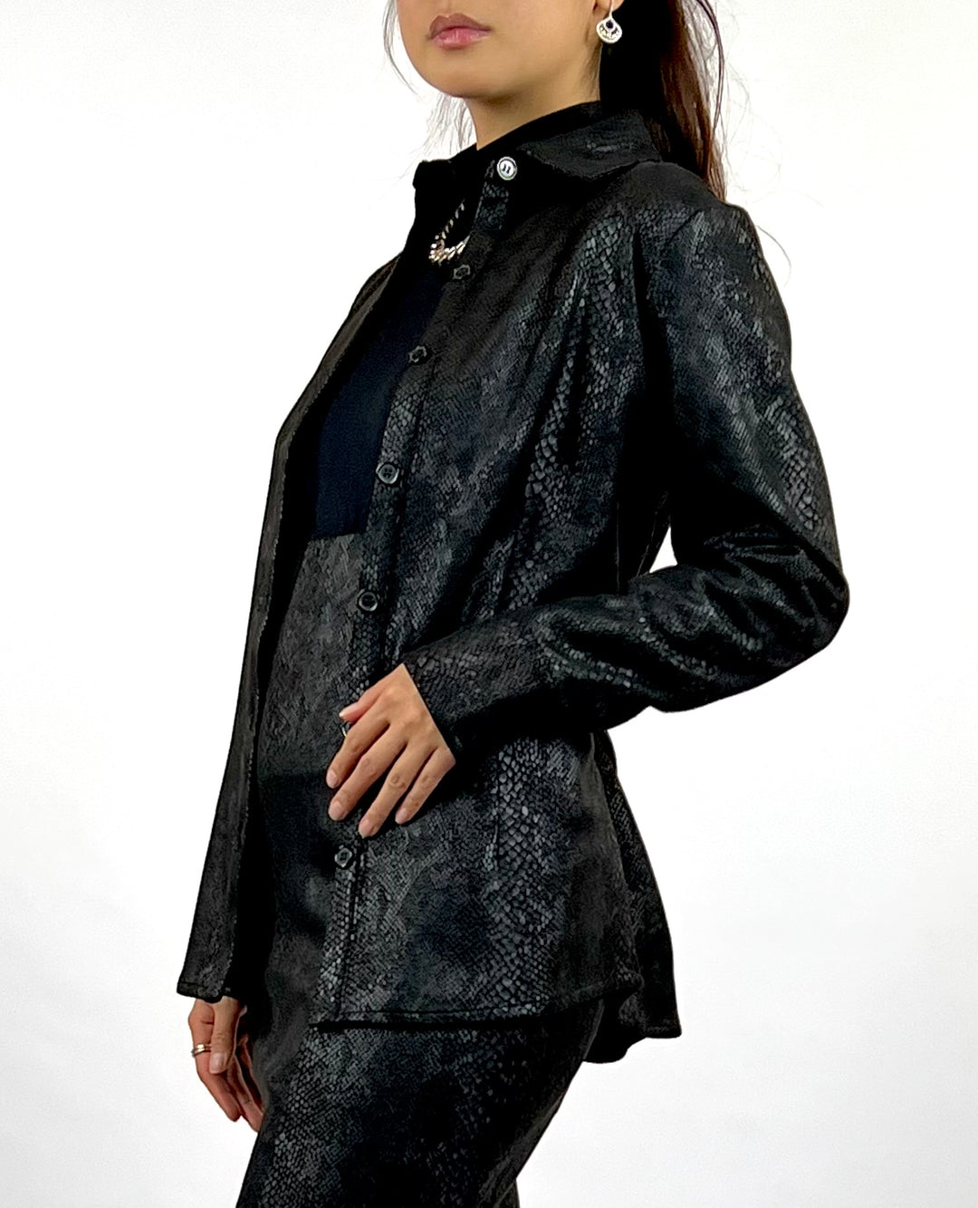 The Sullivan Python Print Suede Shirt