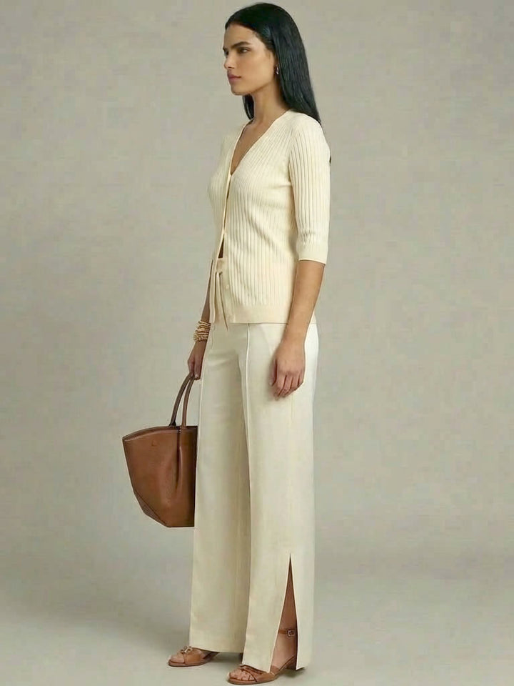 The Carmine Wide-Leg Ponte Pants