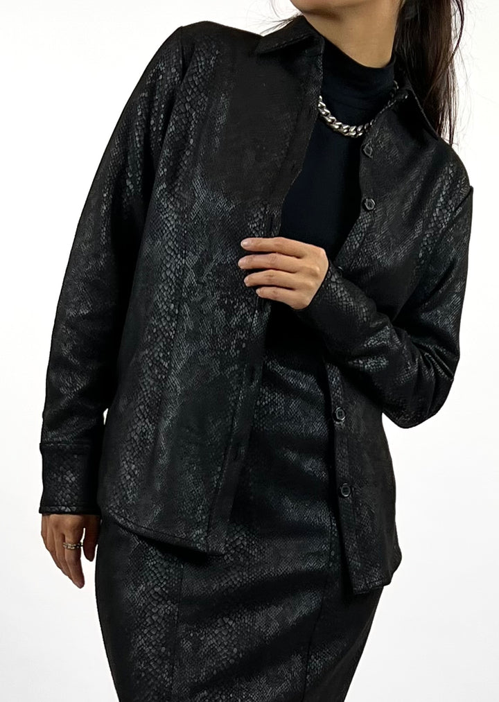 The Sullivan Python Print Suede Shirt