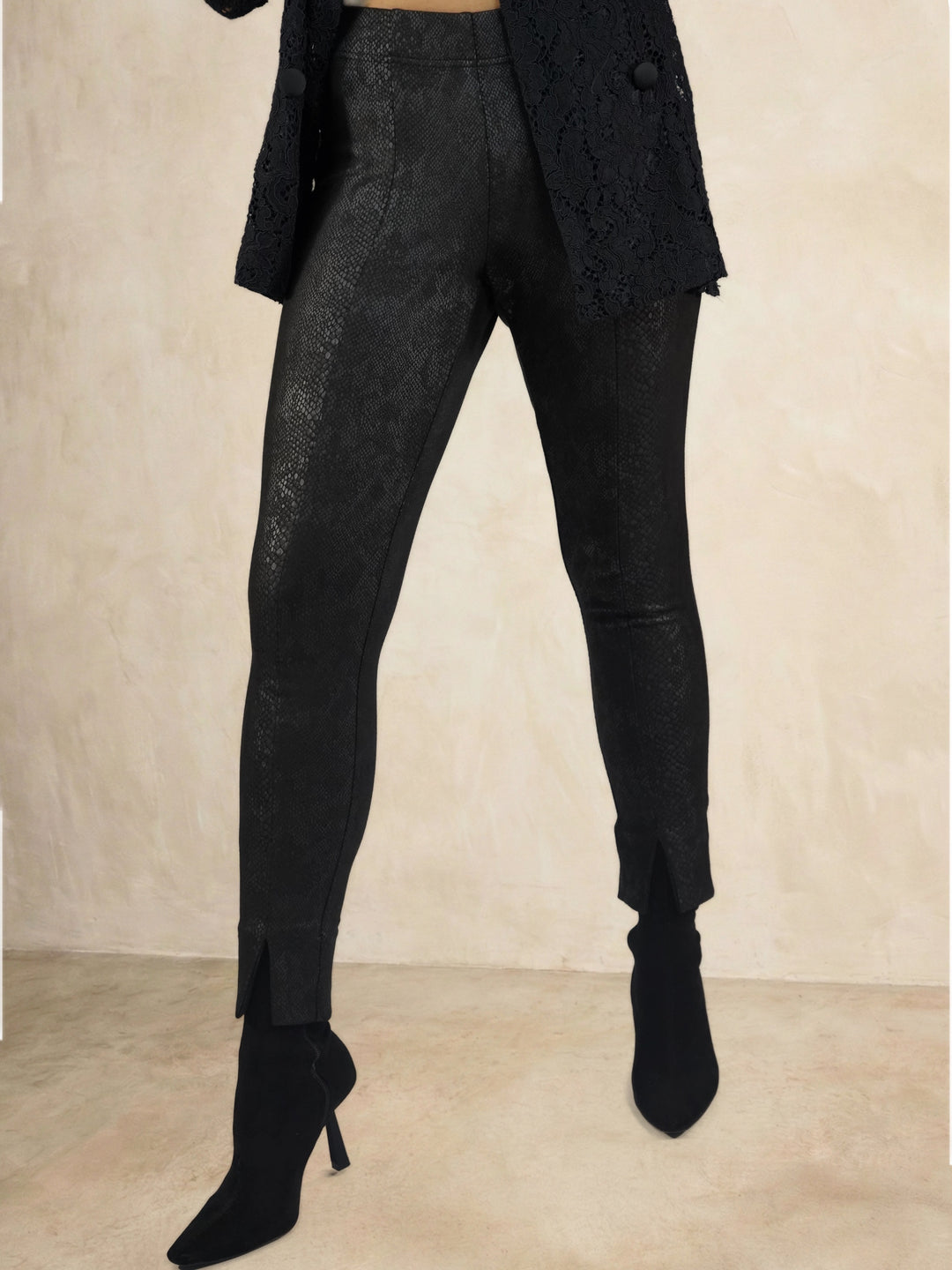Embossed Suede Slim Pant - The Broome