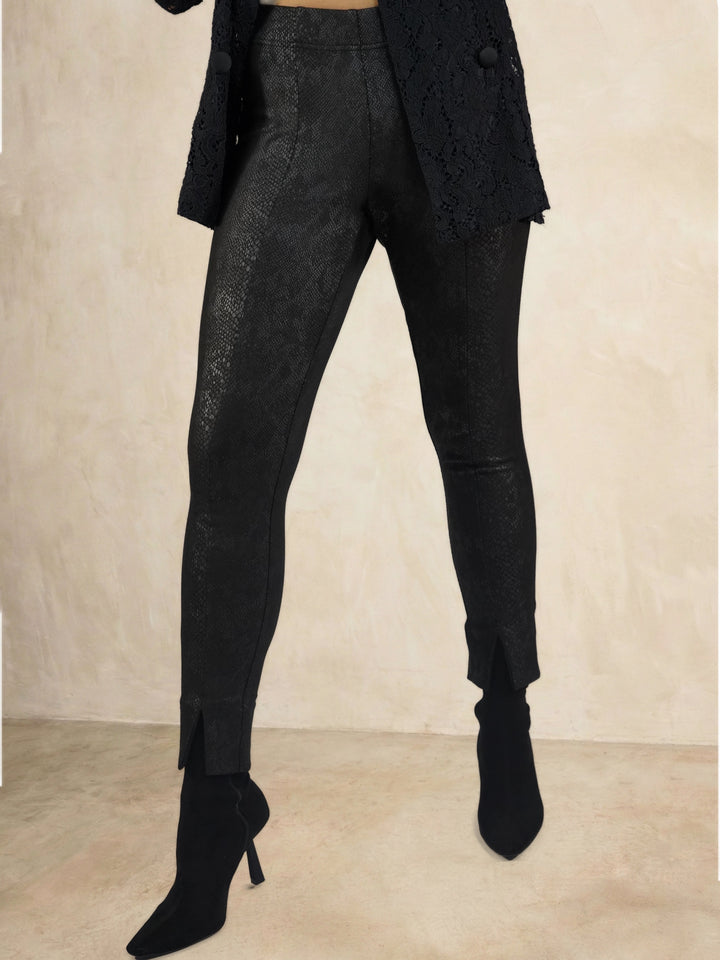Embossed Suede Slim Pant - The Broome