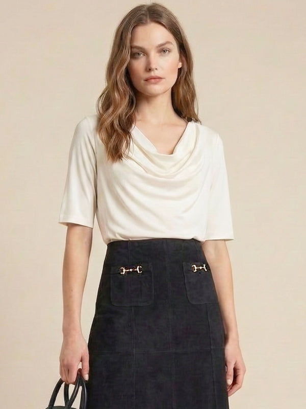 The Wall Drape-Neck Top