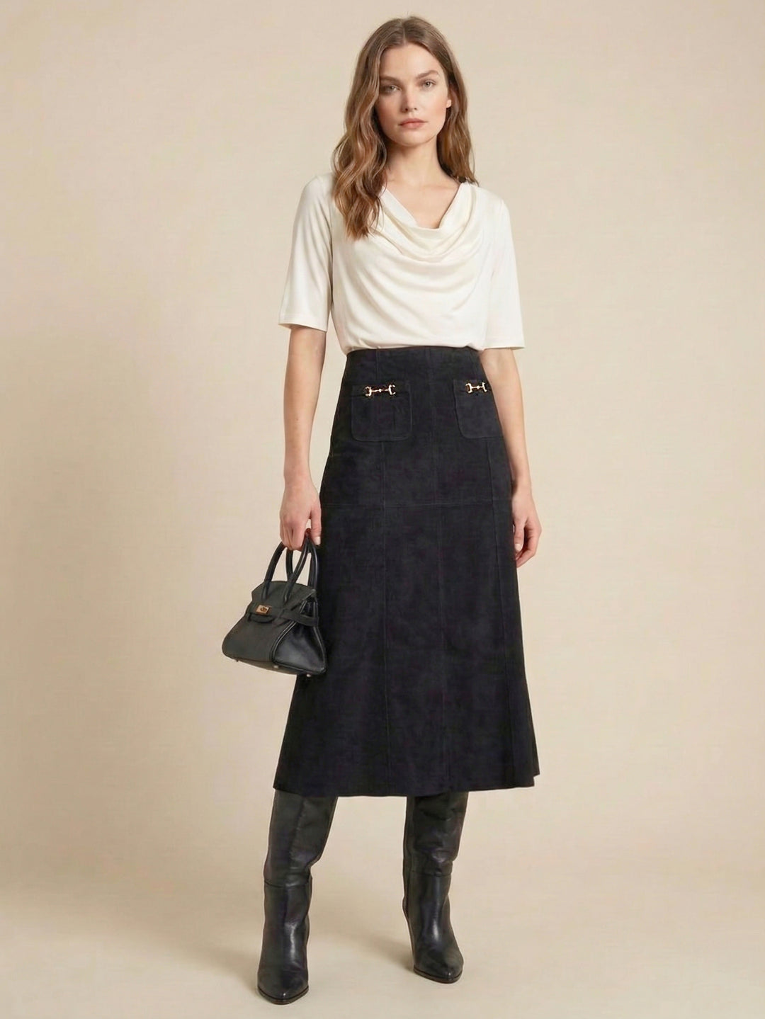 The Wall Drape-Neck Top