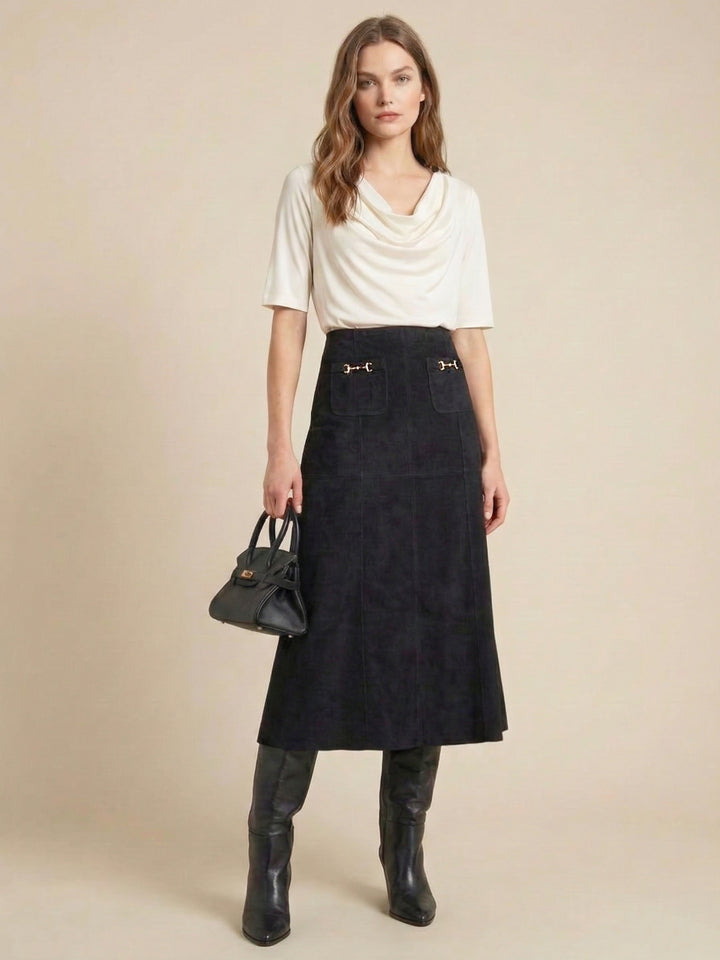 The Wall Drape-Neck Top