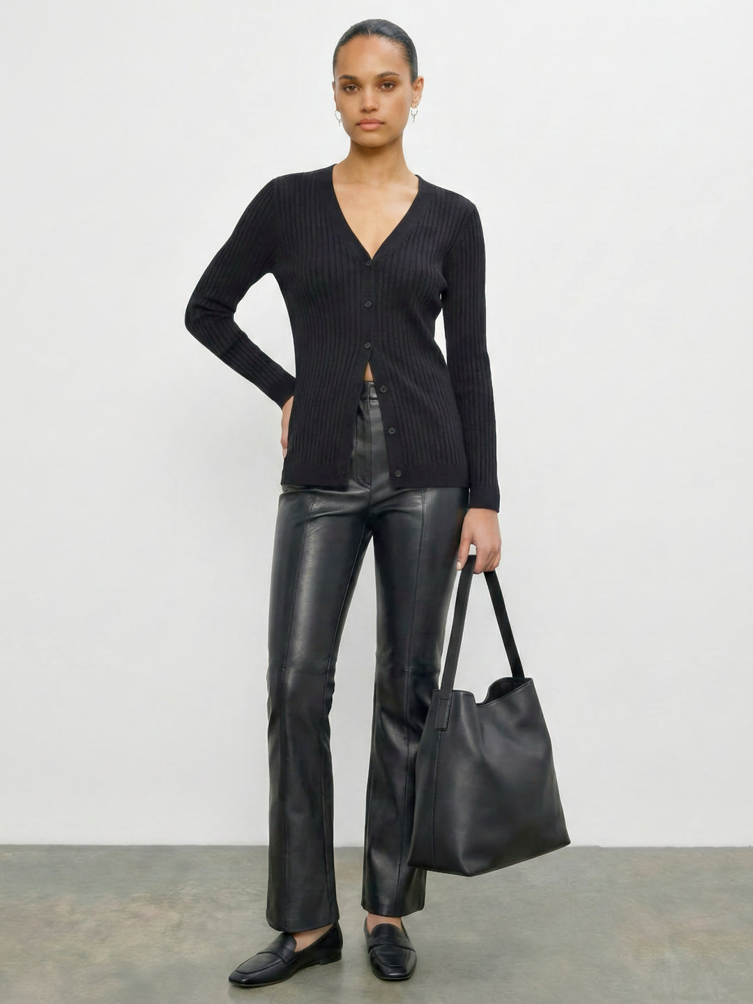 Vegan Leather Flare Leg Pant  - The Harrison