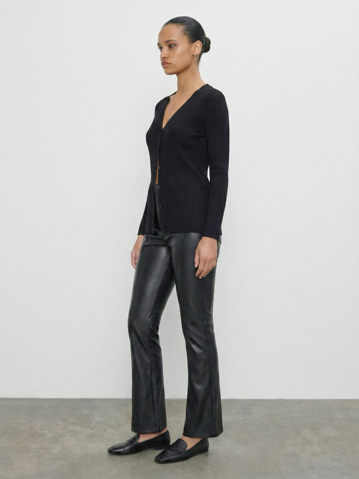 Vegan Leather Flare Leg Pant  - The Harrison
