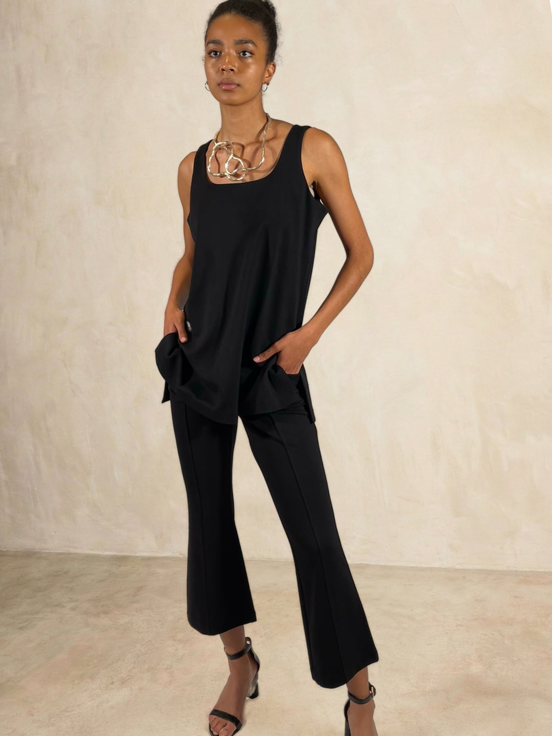 Ponte Cropped Kick Flare Pants - The Duane
