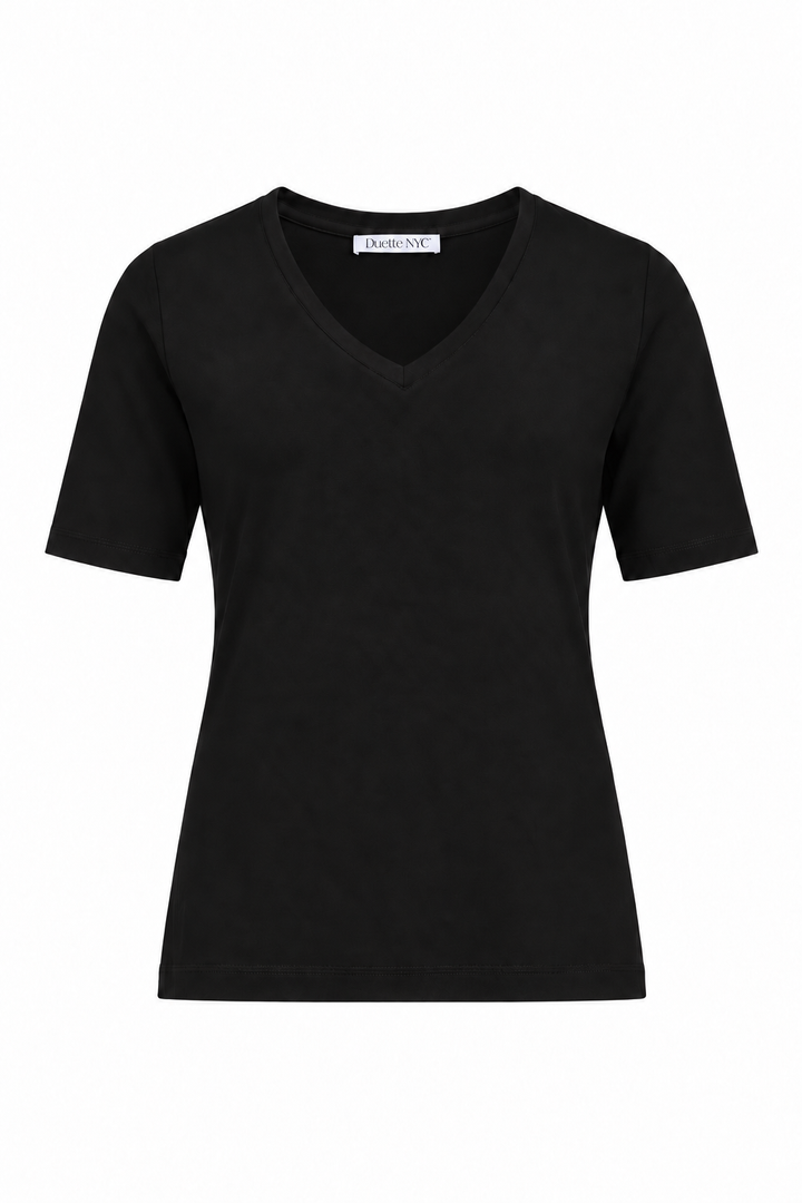 Black Modal V-Neck Performance Top | The Prince