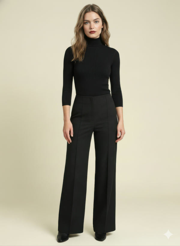 The Carmine Wide Leg Ponte Pant