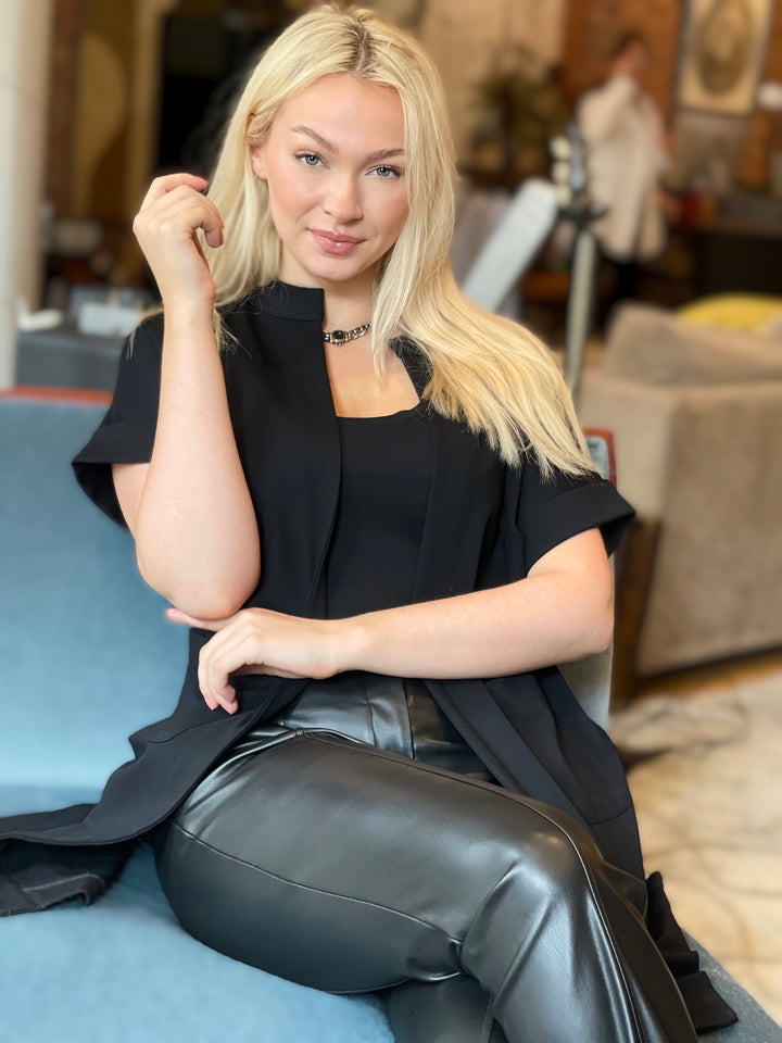 Vegan Leather Flare Leg Pant  - The Harrison