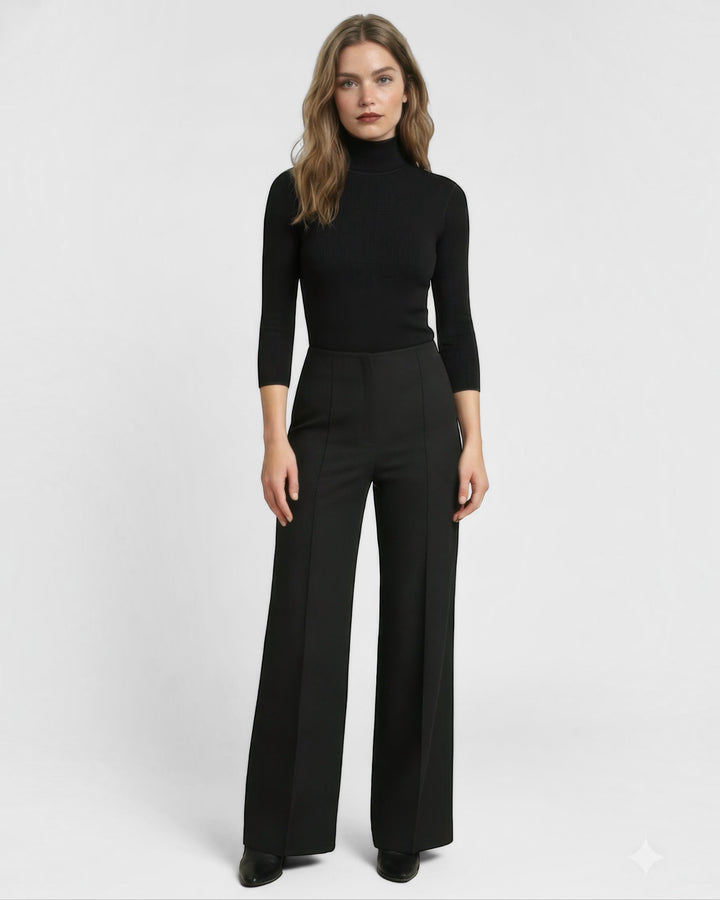 The Carmine Wide-Leg Ponte Pant