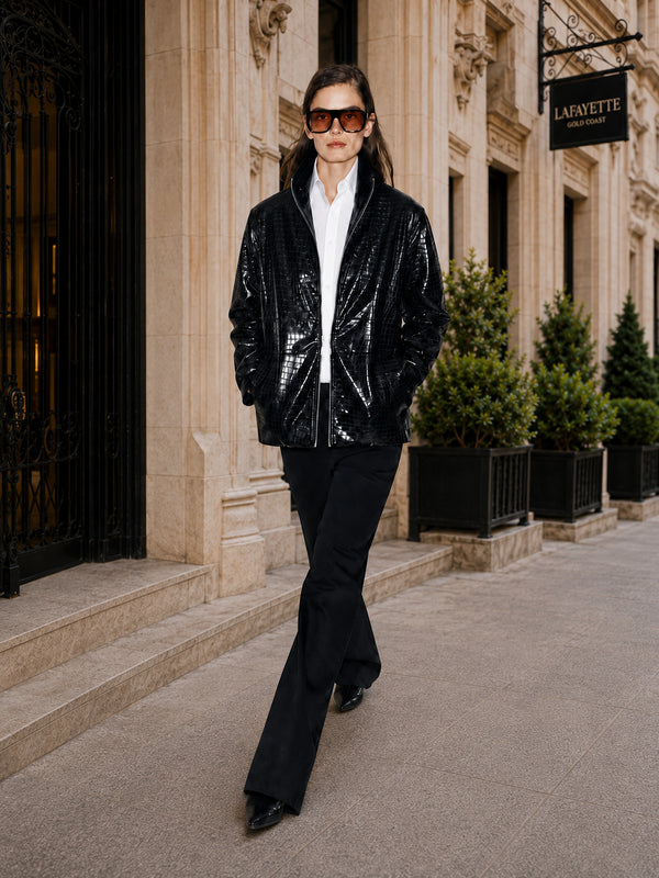 The Laight Embossed Vegan Leather Jacket