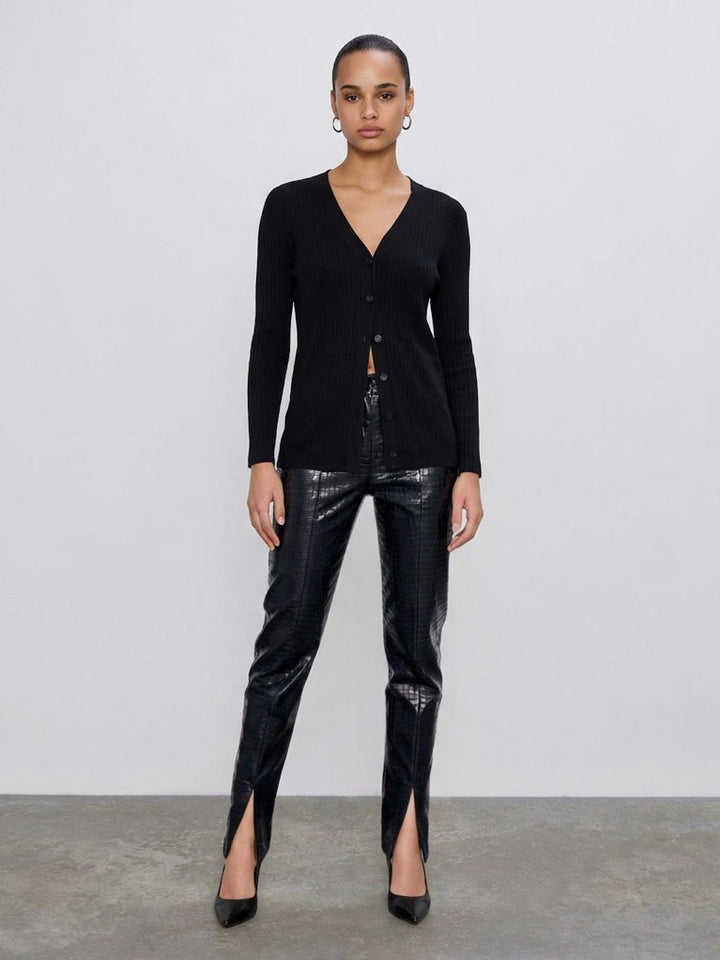 The Bleeker Embossed Vegan Leather Pant