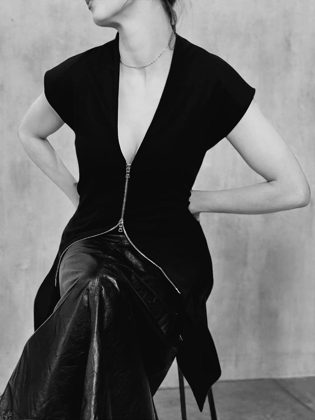 Long Ponte Vest with 2-Way Zip - The Thames