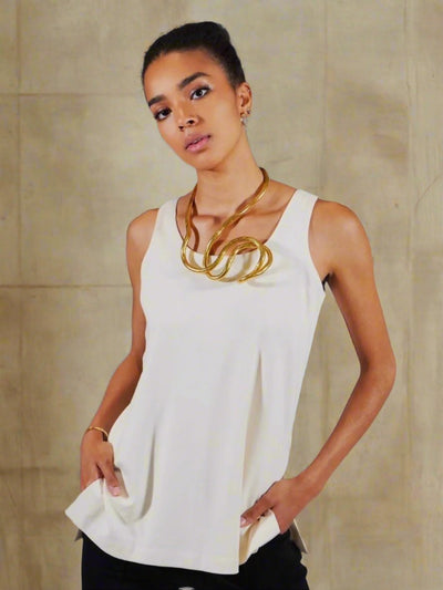 Lux Ponte Square Neck Long Tank - The Sheridan - DuetteNYC