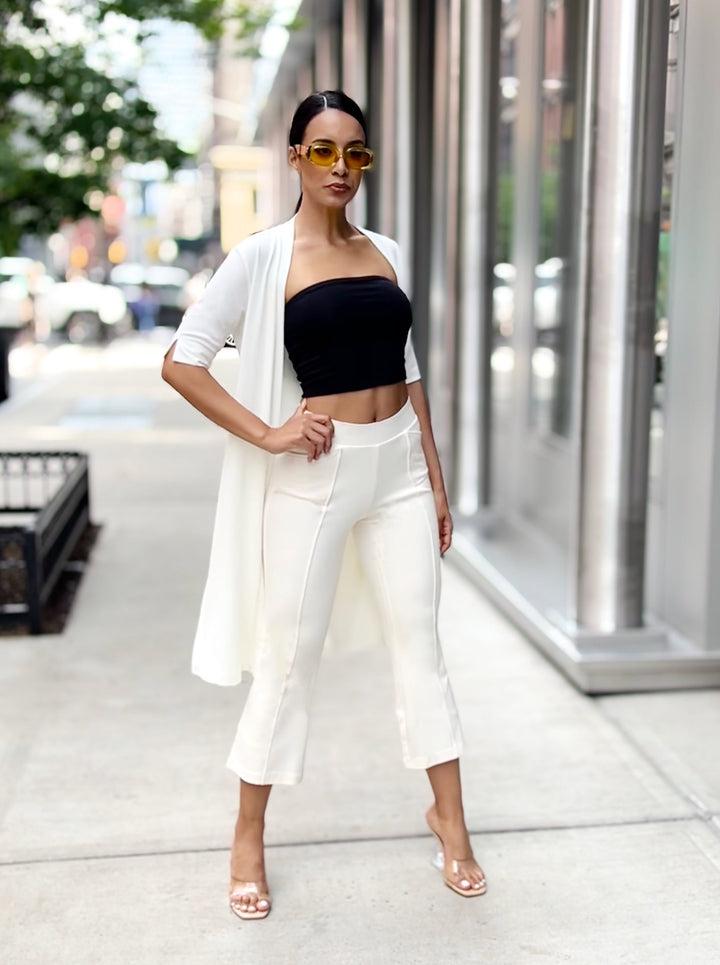 Perfect Fit Ponte Cropped Flare Pants - The Duane - DuetteNYC