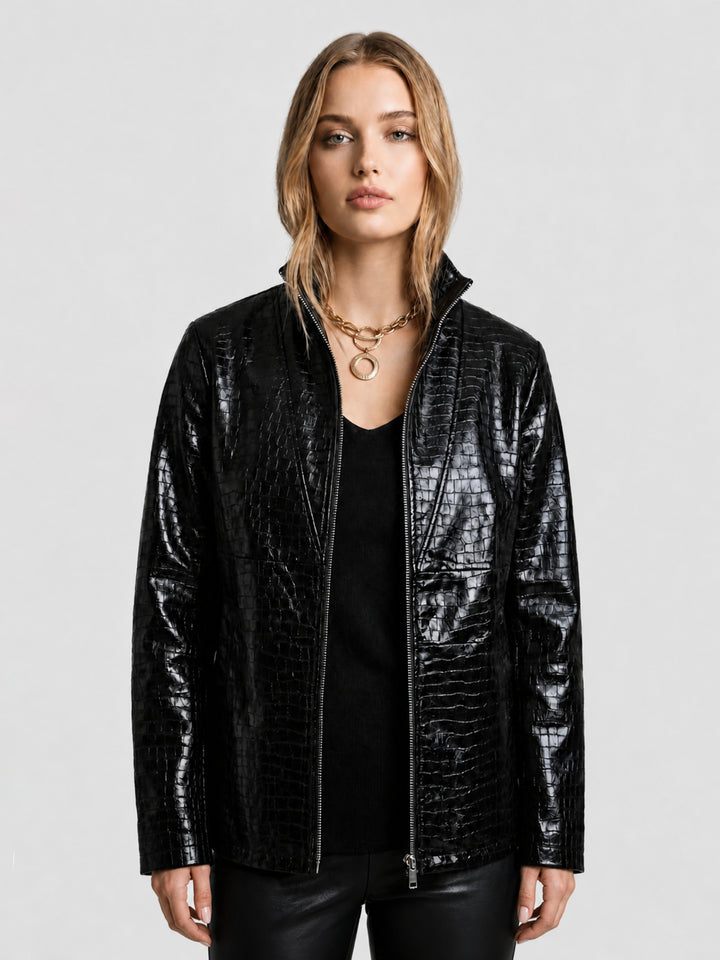 The Laight Embossed Vegan Leather Jacket