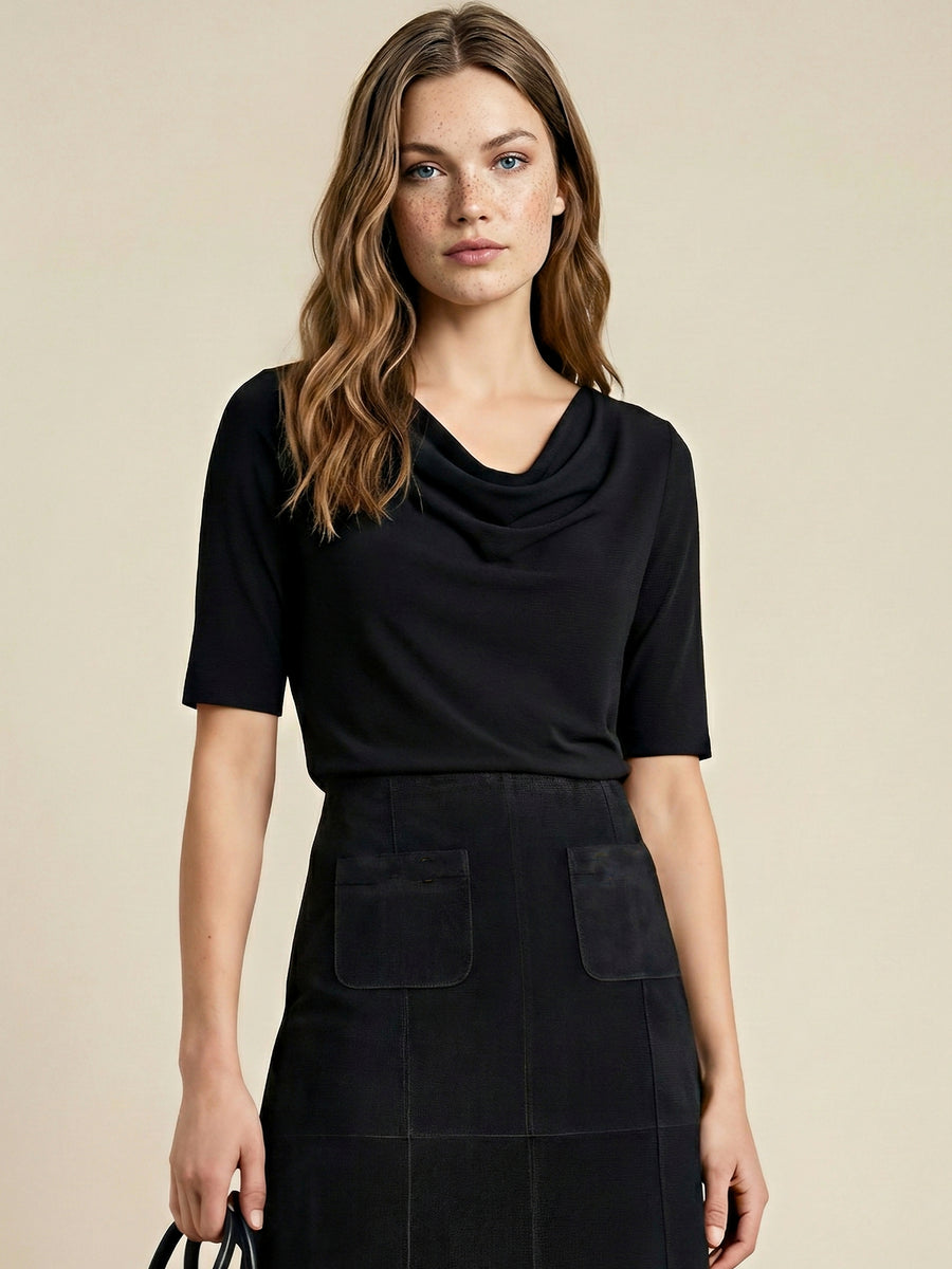 The Wall Drape Neck Top