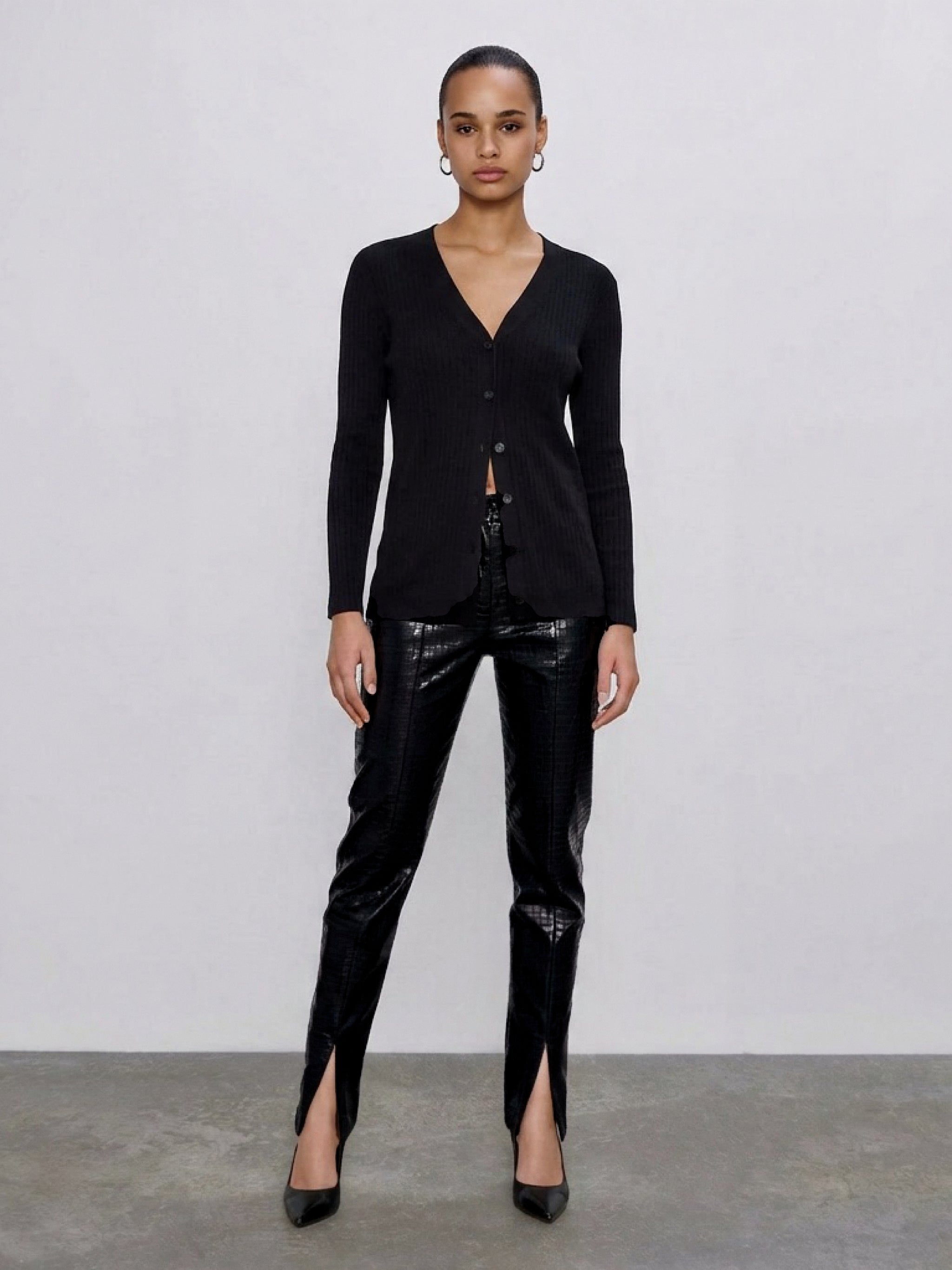 The Bleeker Embossed Vegan Leather Pant – DuetteNYC