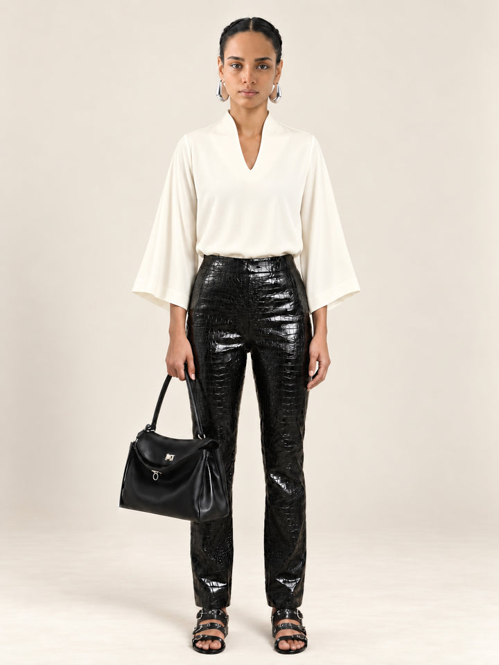 Pearl Jersey Flutter Sleeve Top | The Waverly