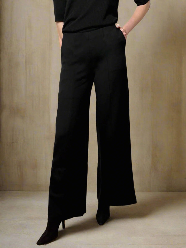 Wide Leg Ponte Pant - The Carmine