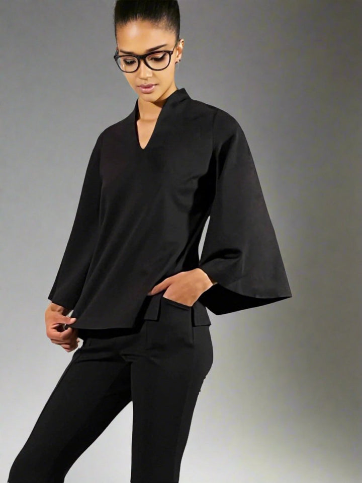 Flutter Sleeve Lightweight Stretch Knit Tunic - The Waverly