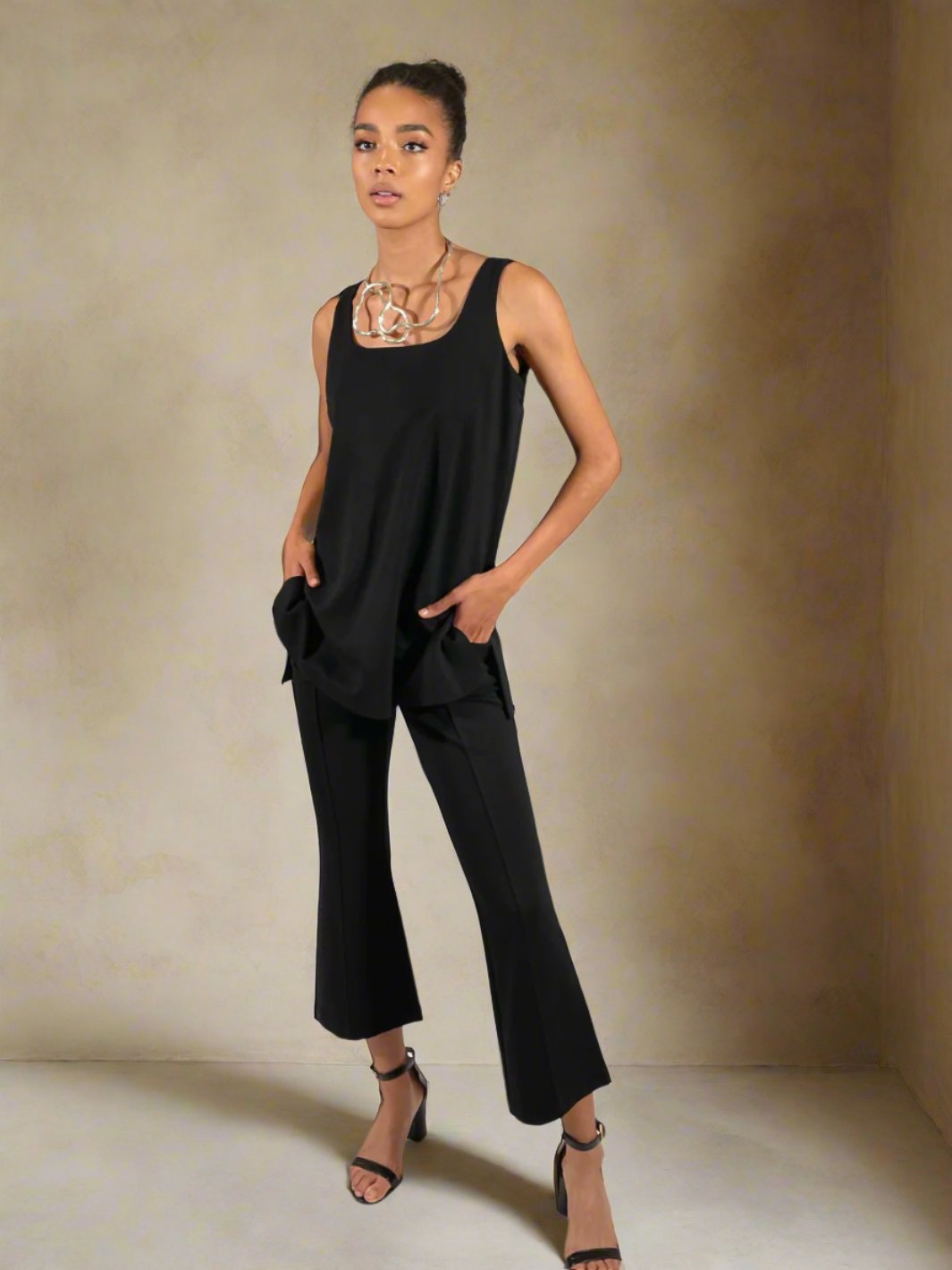 Luxe Ponte Square Neck Long Tank - The Sheridan