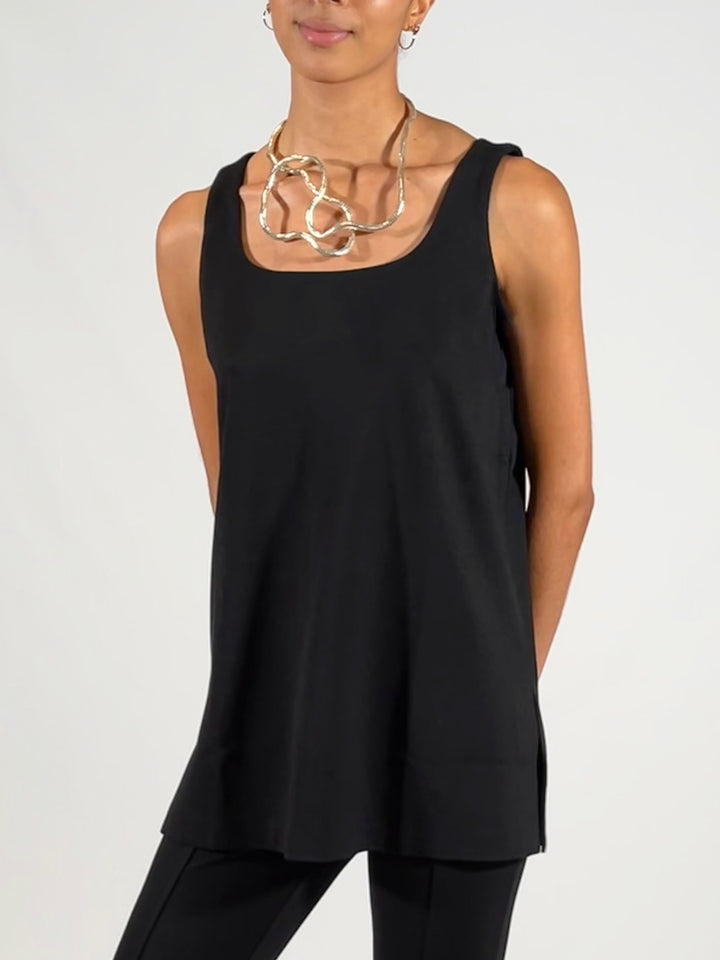 Luxe Ponte Square Neck Long Tank - The Sheridan