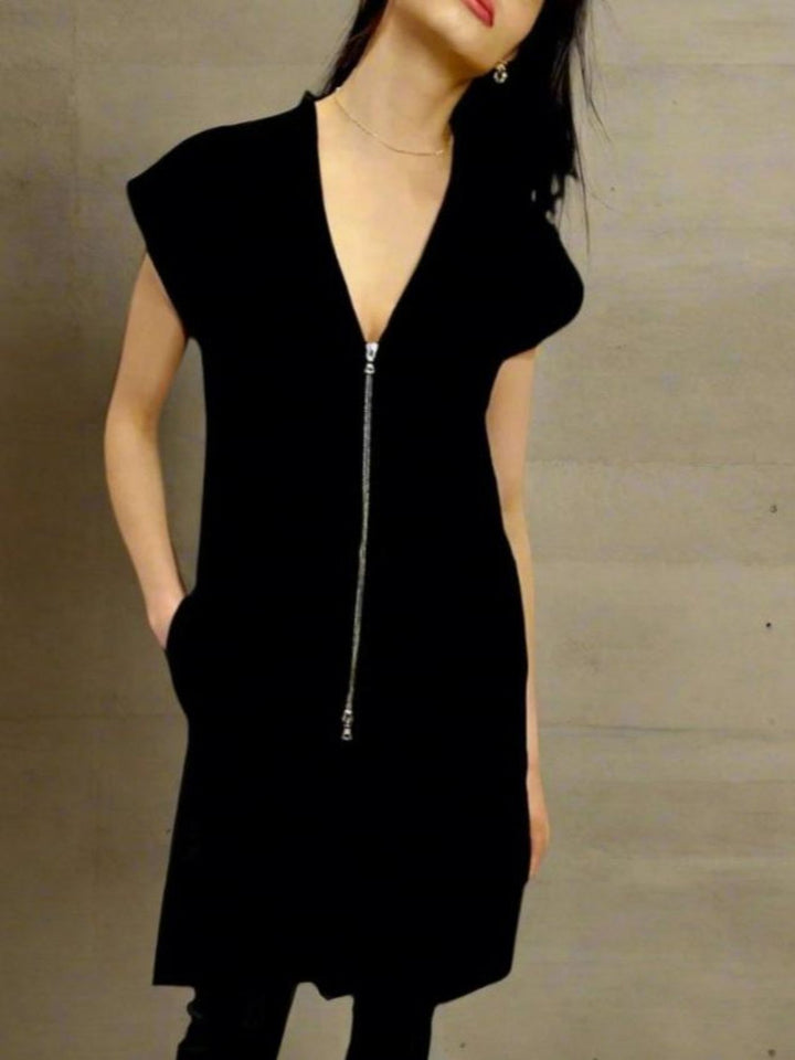 Long Ponte Vest with 2-Way Zip - The Thames - DuetteNYC