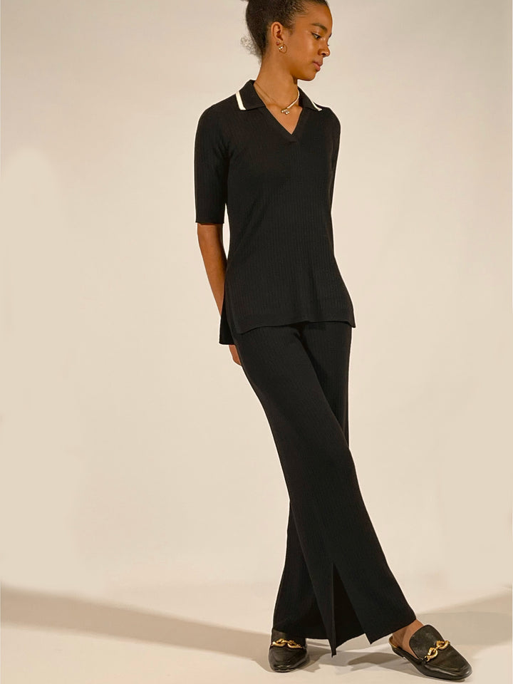 Cashmere Blend Wide Leg Pant - The Walker