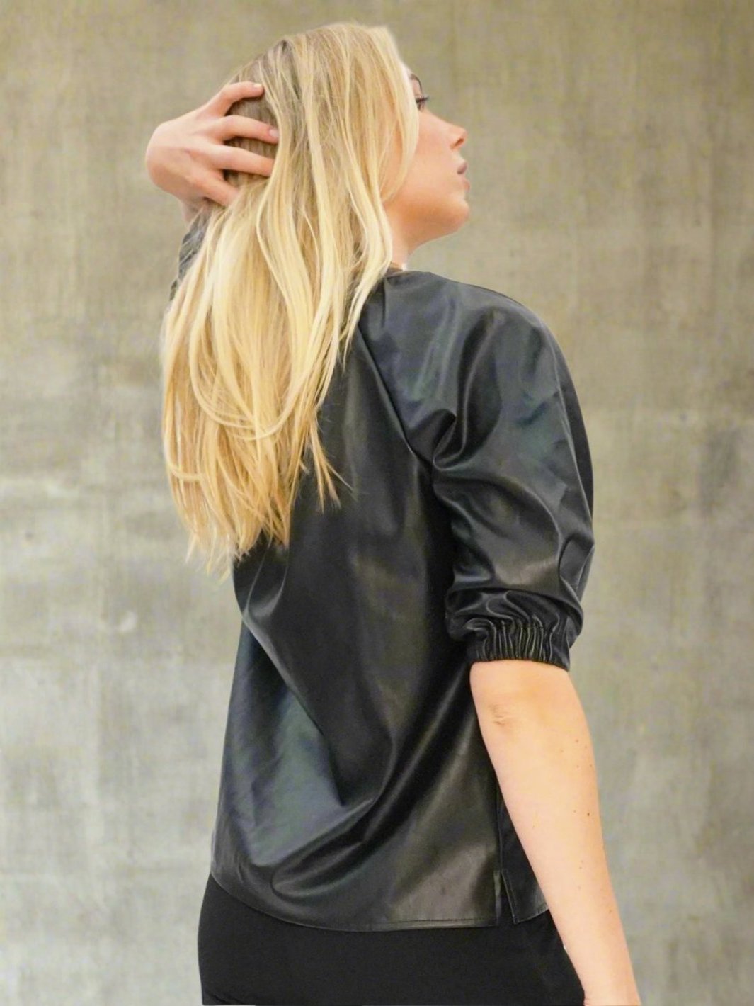 Vegan Leather Puff Sleeve Top - The Elizabeth - DuetteNYC