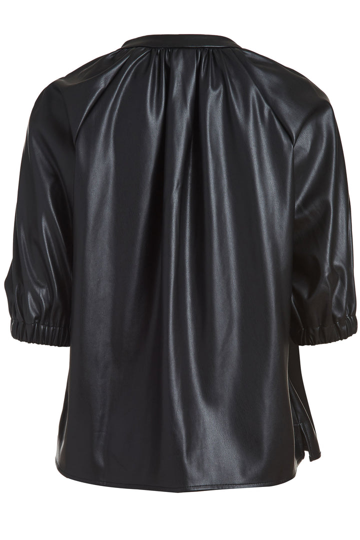 Vegan Leather Puff Sleeve Top - The Elizabeth - DuetteNYC