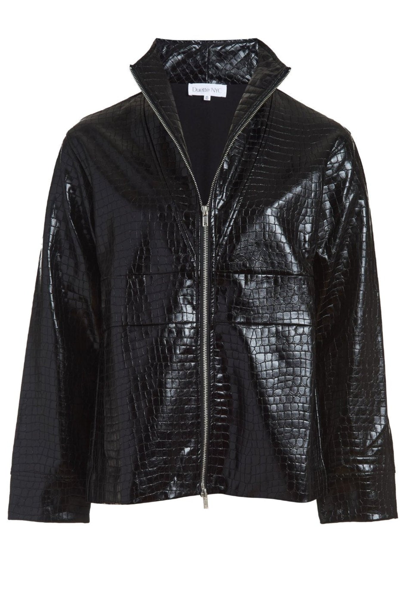 The Laight Embossed Vegan Leather Jacket – DuetteNYC