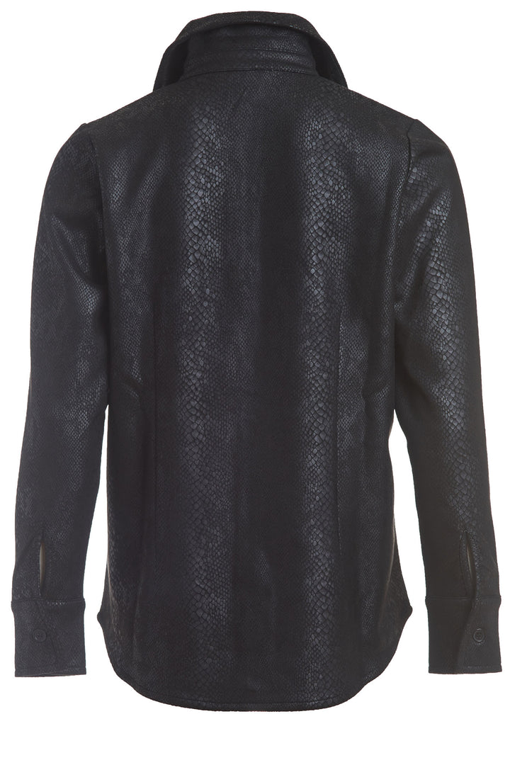 Python Print Faux Suede Shirt - The Sullivan - DuetteNYC